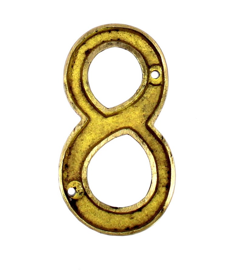 eSplanade 4" Brass House Hotel Door Number Plaque Numeric Numerical Digit 0-9 (8 (Eight)) - Image 3